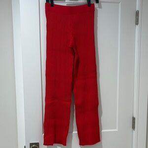 Solid & Striped Vibrant Red Ribbed “Eloise” Pants
